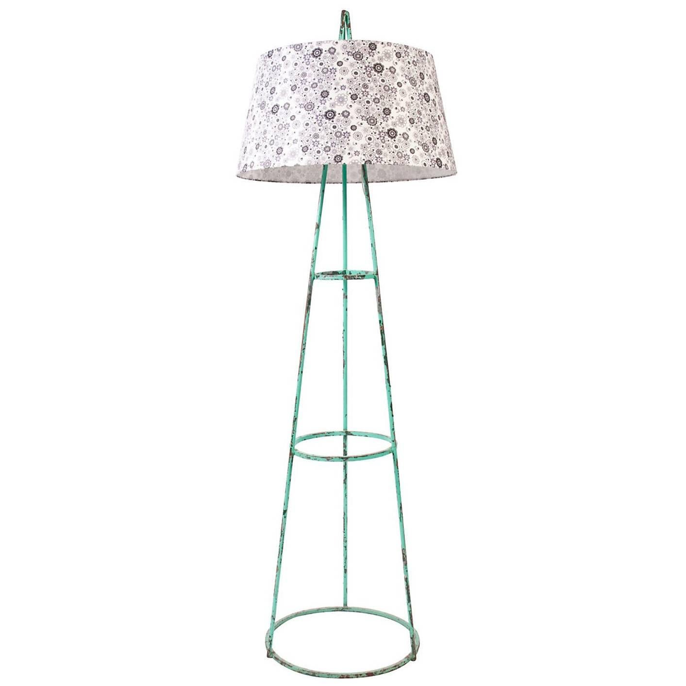 Floor Tripod Lamp with Liberty of London Shade For Sale