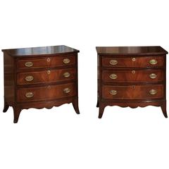 Pair of Petite Georgian Bow Front Chests