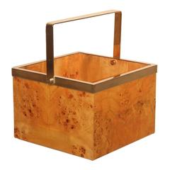 Vintage Portable Bar 1970 Birchwood and Brass