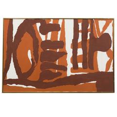 1970s Brown Abstract Painting 11