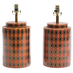 Pair of Kelly Hoppen Porcelain Tea Jar Lamps