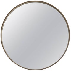 Large Basic Grey Suede Mirror by ASH NYC