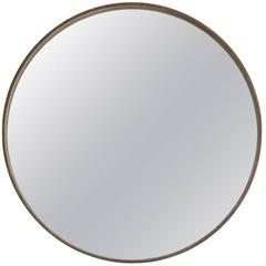 Large Basic Grey Suede Mirror by ASH NYC 1