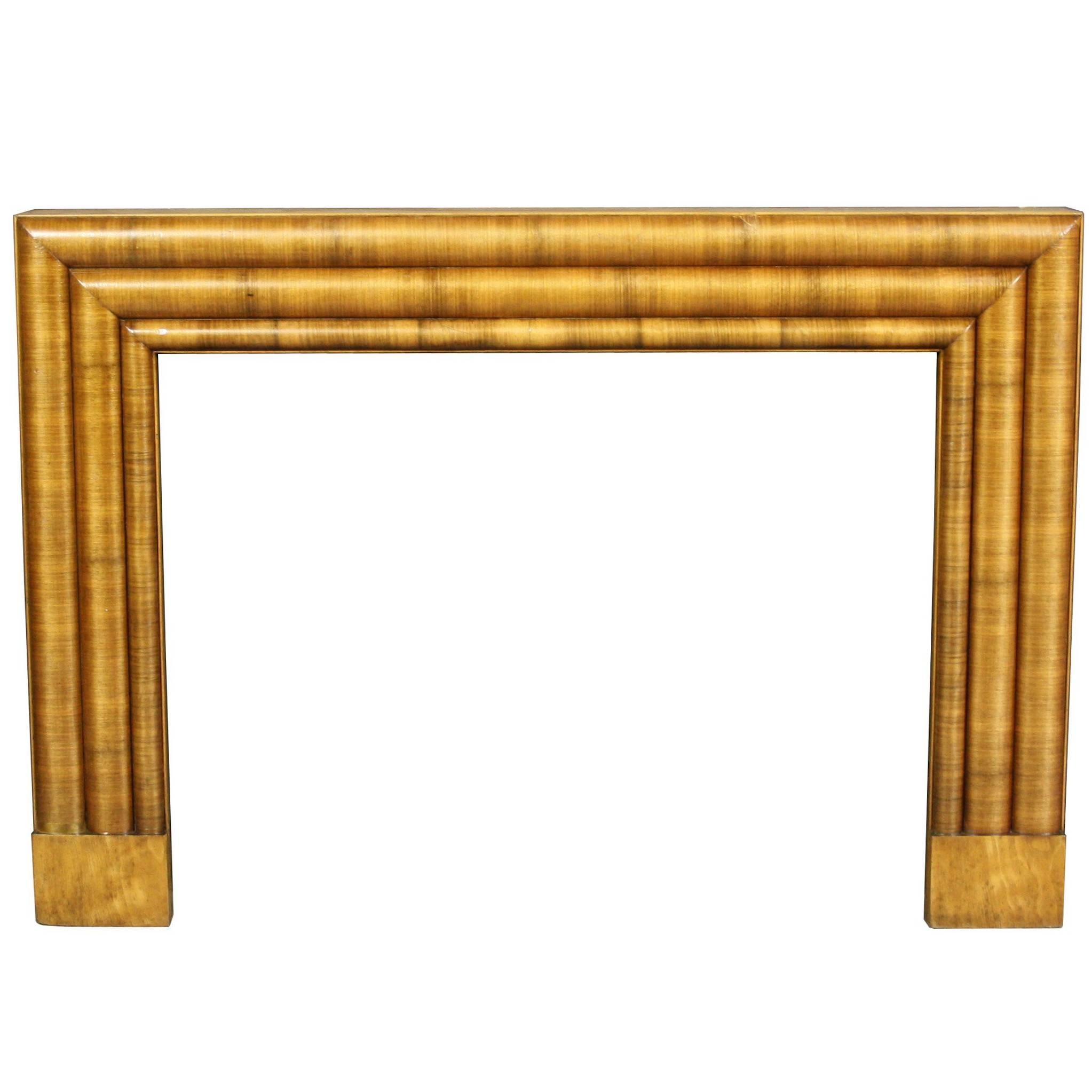 Walnut Art Deco Bolection Fire Surround