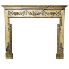 Early 19th Century English Carved Pine Chimneypiece