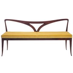 Paolo Buffa, An Italian Upholstered and Mahogany Sofa / Bench 