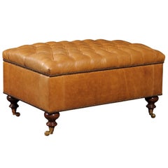 Leather Tufted Storage Ottoman 8