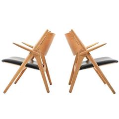 Pair of Hans J. Wegner CH28 Saw Horse Chairs 10