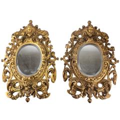 Pair of 18th Century Italian Giltwood Mirrors