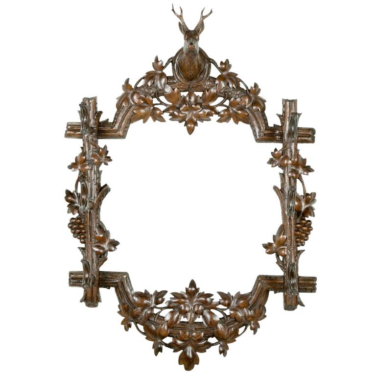 Hand-Carved Black Forest Stag Head Gun Rack at 1stDibs