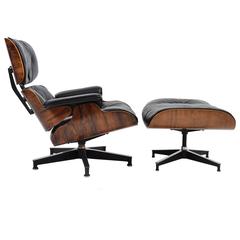 1960s Herman Miller Rosewood Lounge and Ottoman by Charles and Ray Eames