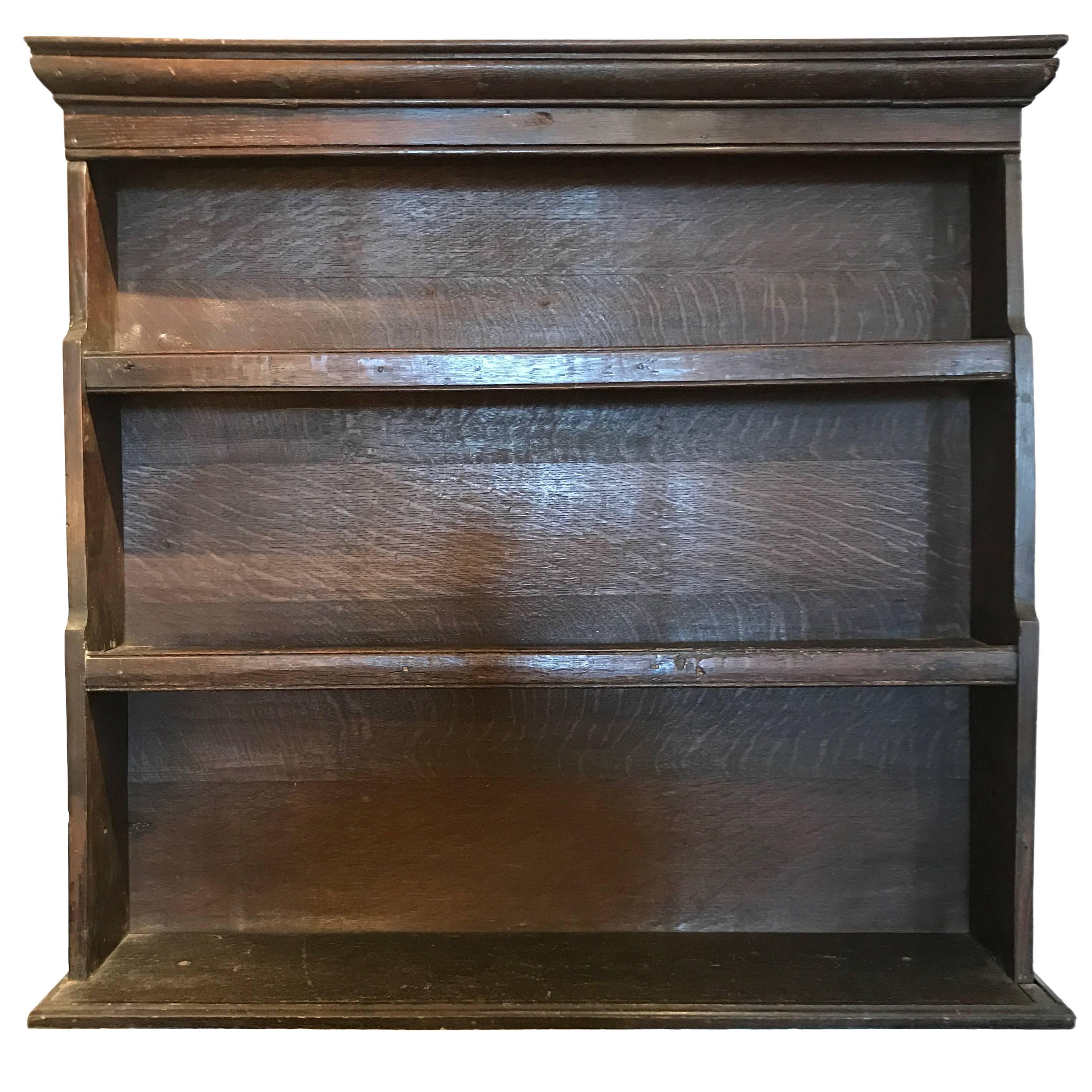 18th Century Oak Dish Shelf