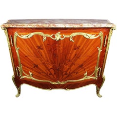 French 19th Century Louis XV Style Ormolu Mounted Marquetry Meuble D'appui