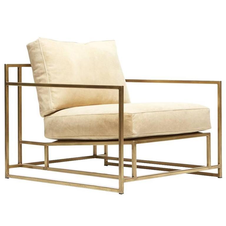 Moore And Giles Sand Leather Antique Br Armchair For At Moore Giles Sand Leather And Antique Br Armchair For