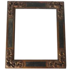 18th Century Polychrome Wood Frame