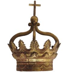 18th Century Large Giltwood Crown