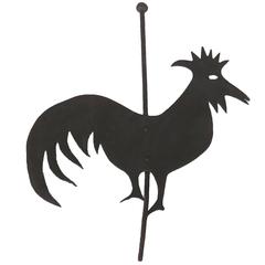 18th Century Rooster Forged Iron Weather Vane