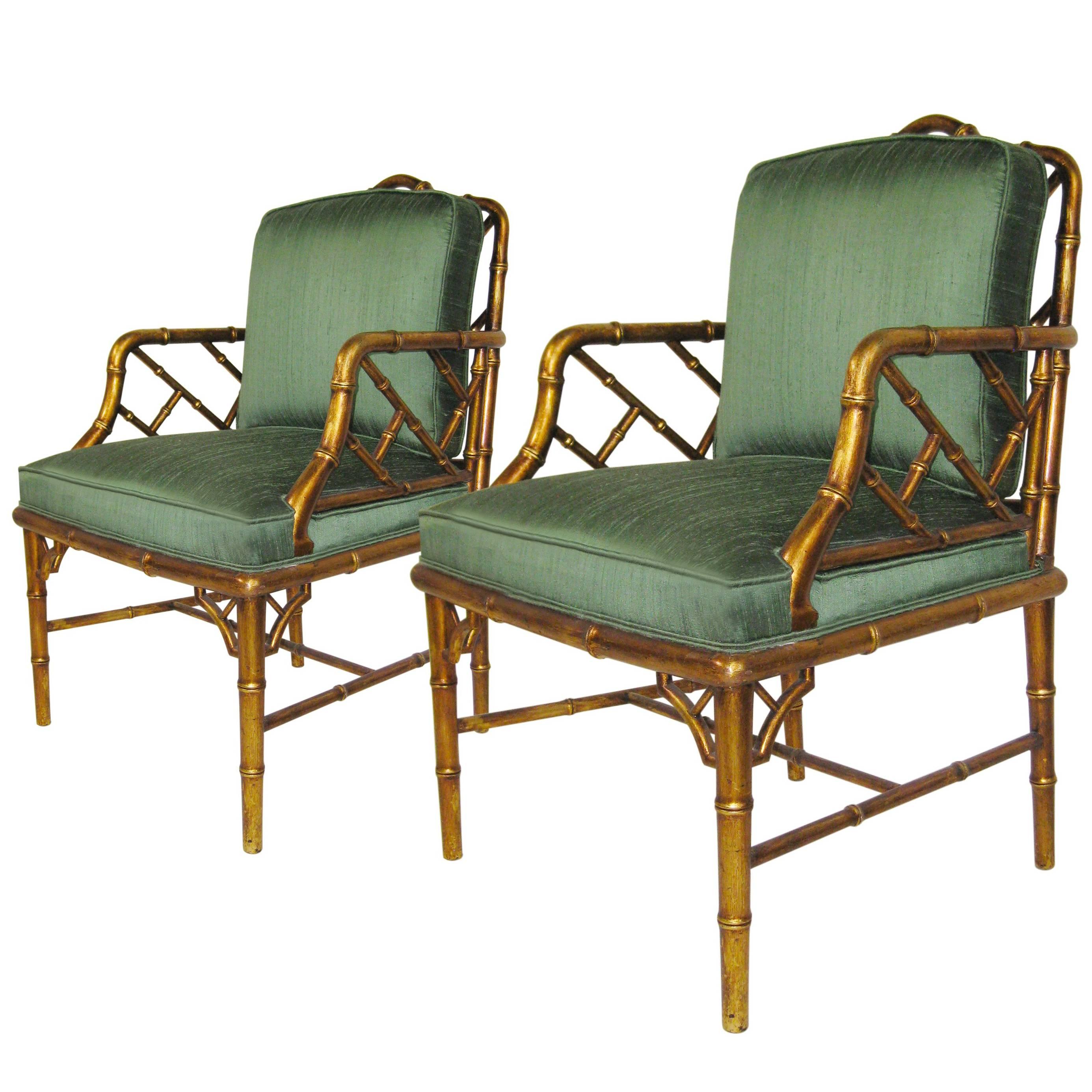 Mid-Century Faux Bamboo Armchairs Attributed to Arturo Pani. Mexico, circa 1960 For Sale