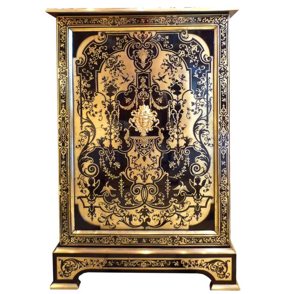 French Louis XIV Boulle Marquetry Cabinet, Remounted in the 19th Century