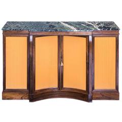 Fine Regency Style Rosewood Brass Inlaid Concave Breakfront Cabinet Bookcase 11