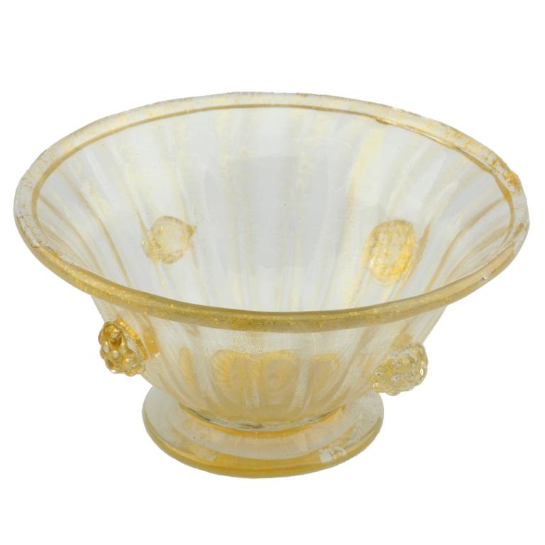 Casa del Regalo Bortoli Murano Gold Foil Bowl from the 1950s For Sale at  1stDibs