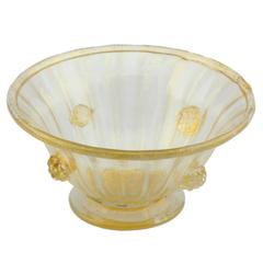 Vintage Casa del Regalo Bortoli Murano Gold Foil Bowl from the 1950s