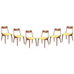 Teak Dining Chairs by Erik Christiansen (Set of 6), Yellow