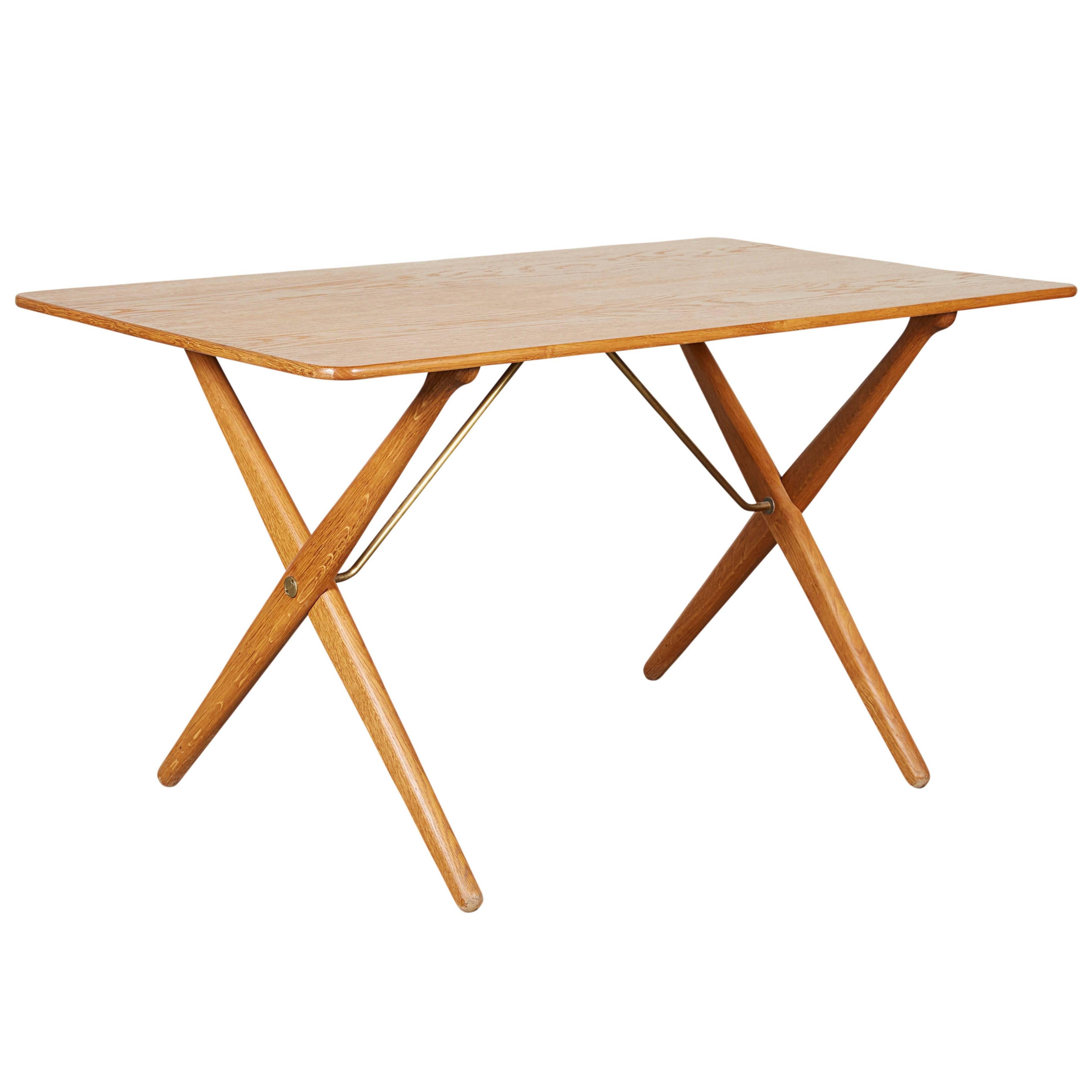 Mid Century Coffee Table by Hans Wegner,  AT308 with Crossed Legs For Sale