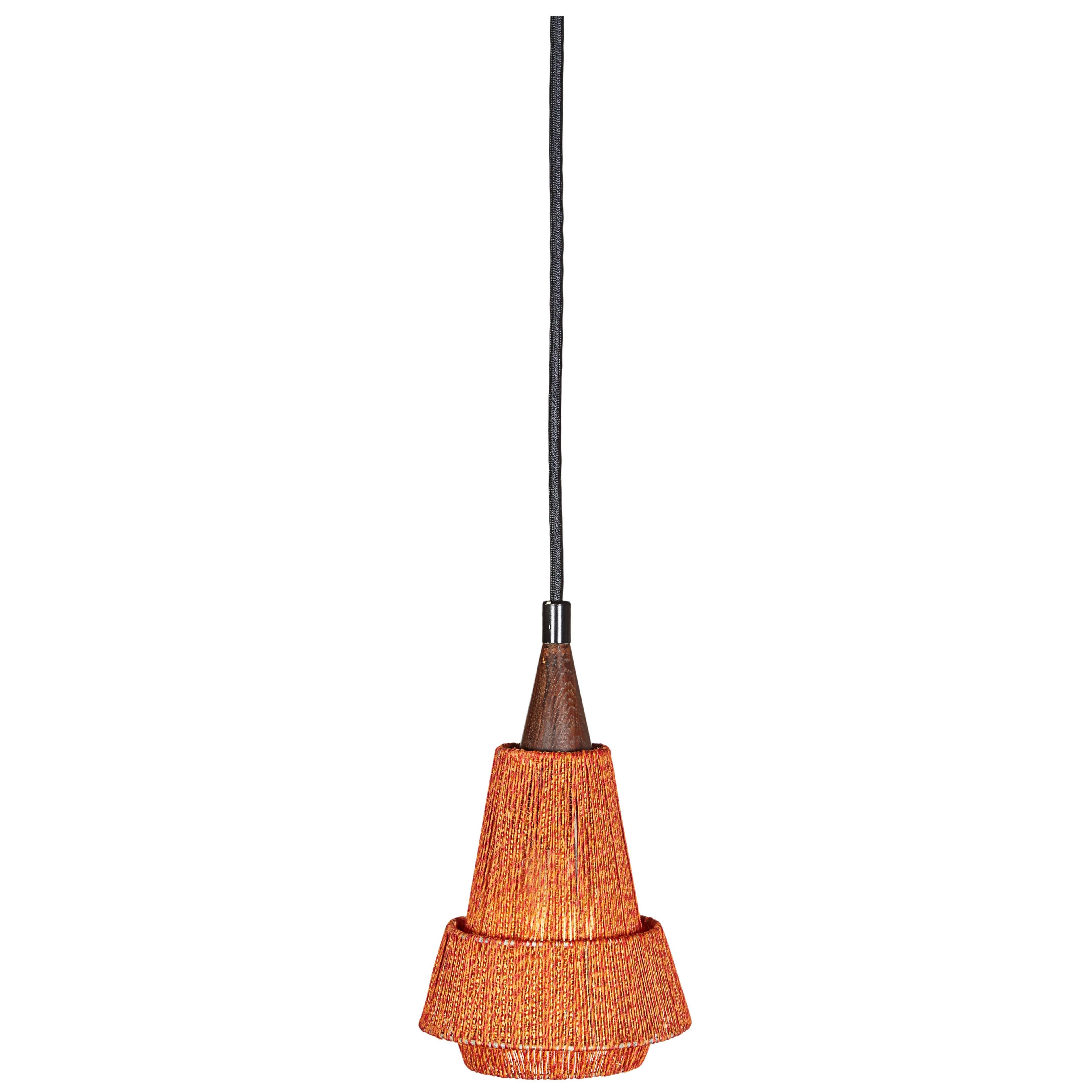 Mid Century Orange Pendant Lamp, 2 Left