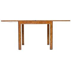 Vintage John Widdicomb Parsons Style Burl Wood Flip-Top Dining Table