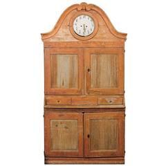 Swedish Early 19th Century Karl Johan Clock Cabinet of Orange Color 10