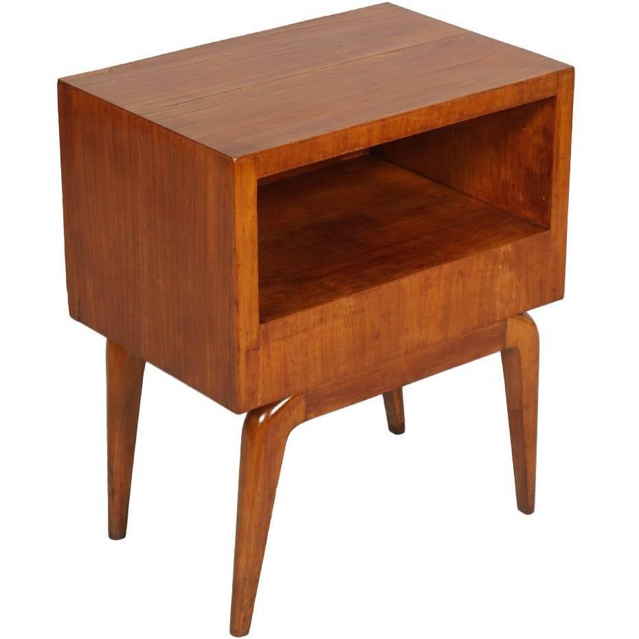 1940s mid century modern bedside table in cherry wood gio ponti manner for sale at 1stdibs