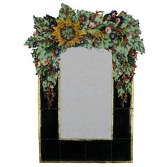 Contemporary Ceramic Floral Large Mirror by George Alexander