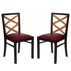 1940s Mid-Century Modern Italian Pair of Chairs Art Deco by Paolo Buffa