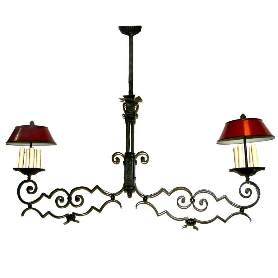 Wrought Iron Billiard Fixture For Sale