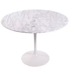 Retro White Italian Marble Eero Saarinen Table Designed for Knoll