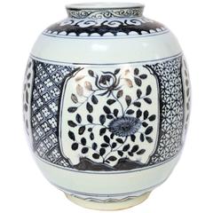 Chinese Indigo Floral Jar