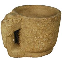 19th Century Chinese Mythical Elephant Stone Mortar 8