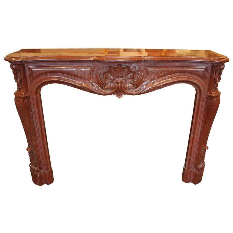 Antique French Louis XV Marble Mantel For Sale at 1stDibs