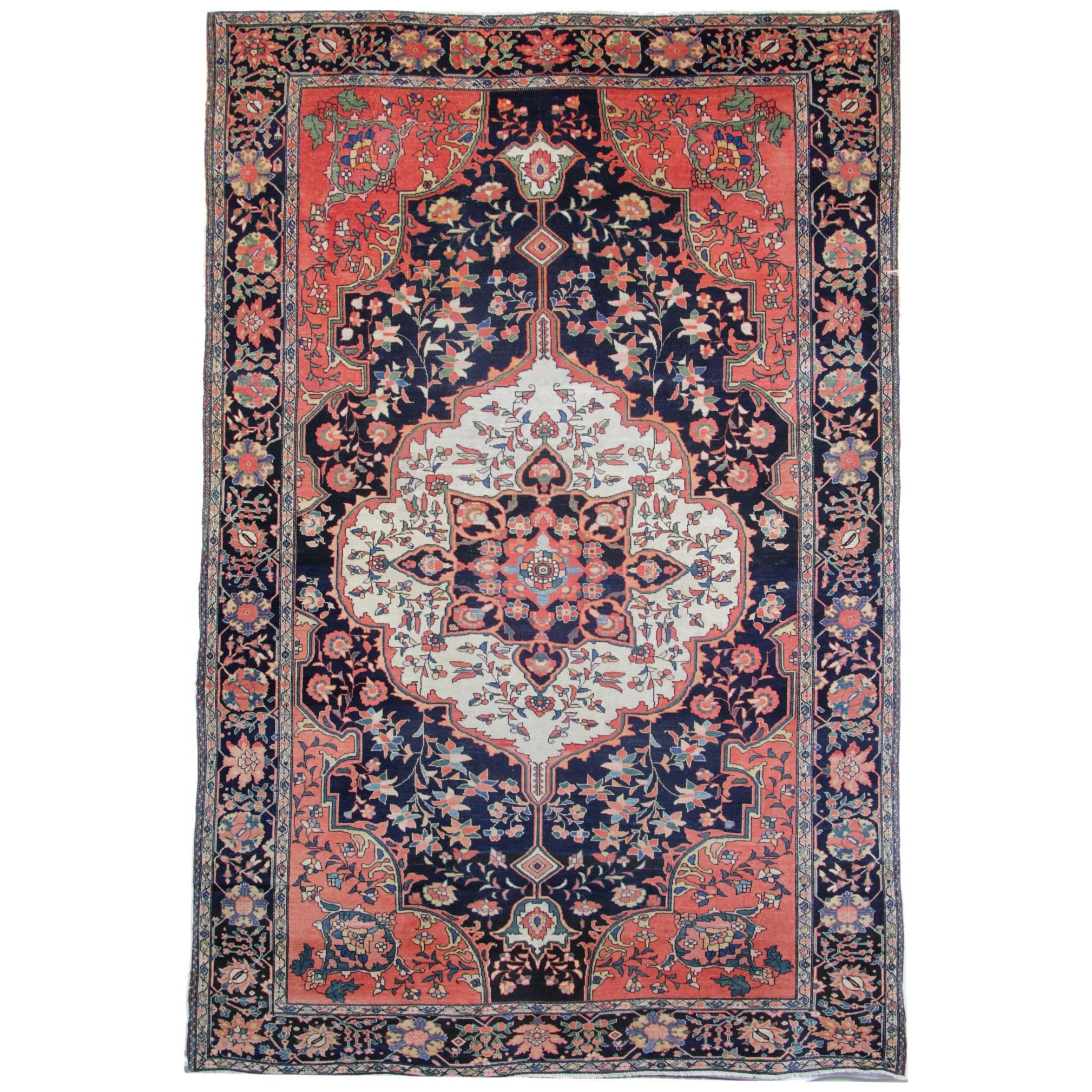 Antique Persian Sarouk Farhan Rug