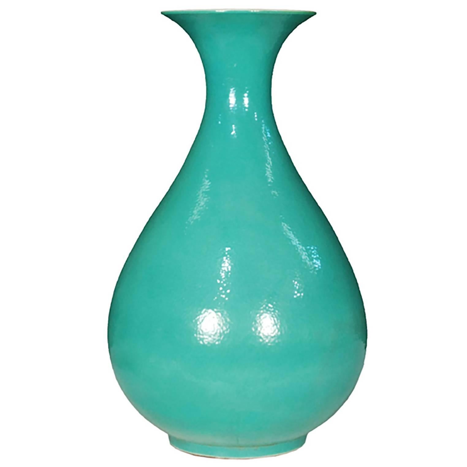 Chinese Turquoise Fantail Vase at 1stDibs