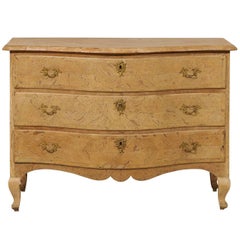 Swedish 18th Century Period Rococo Serpentine Oak Commode