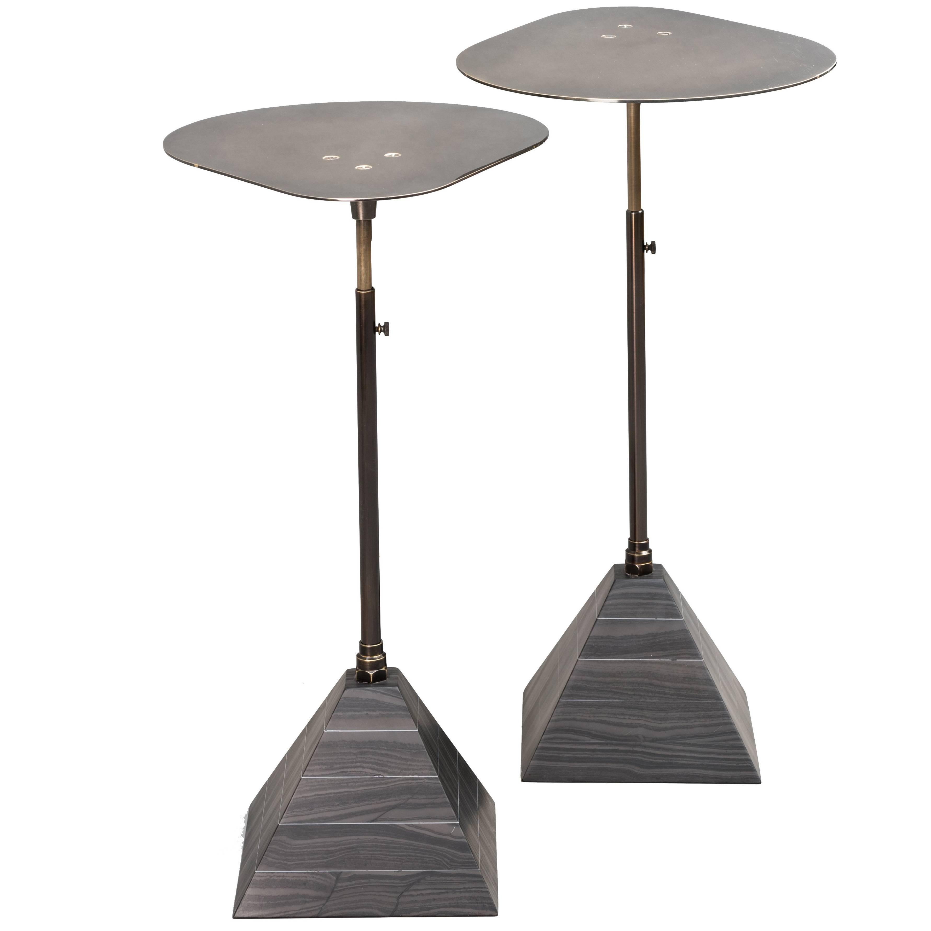 Erickson Aesthetics Marble and Brass Cocktail Tables For Sale