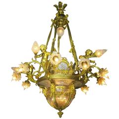 Fine French 19th-20th Century Louis XV Style Gilt Bronze and Baccarat Chandelier 11