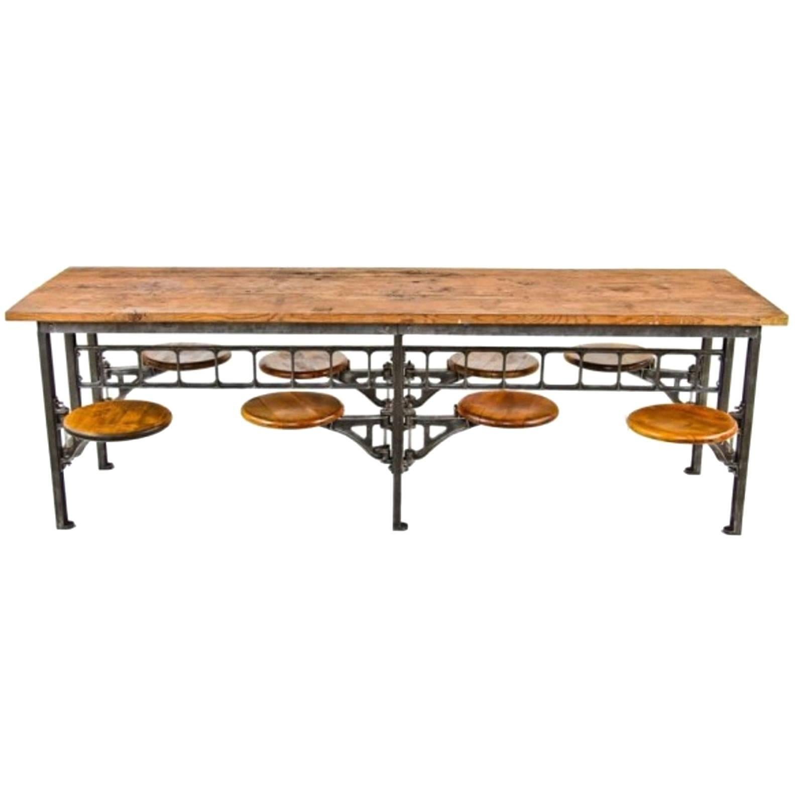 20th Century Industrial Sani Factory Lunch Table For Sale