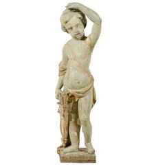 Italian Early 19th Century Cherub Sculpture with a Quiver of Arrows
