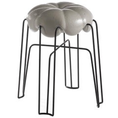 Marshmallow Stool by Paul Ketz in Licorice Polyurethane Foam and Steel