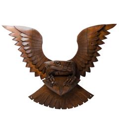 Large Carved Eagle with Shield, circa 1940s