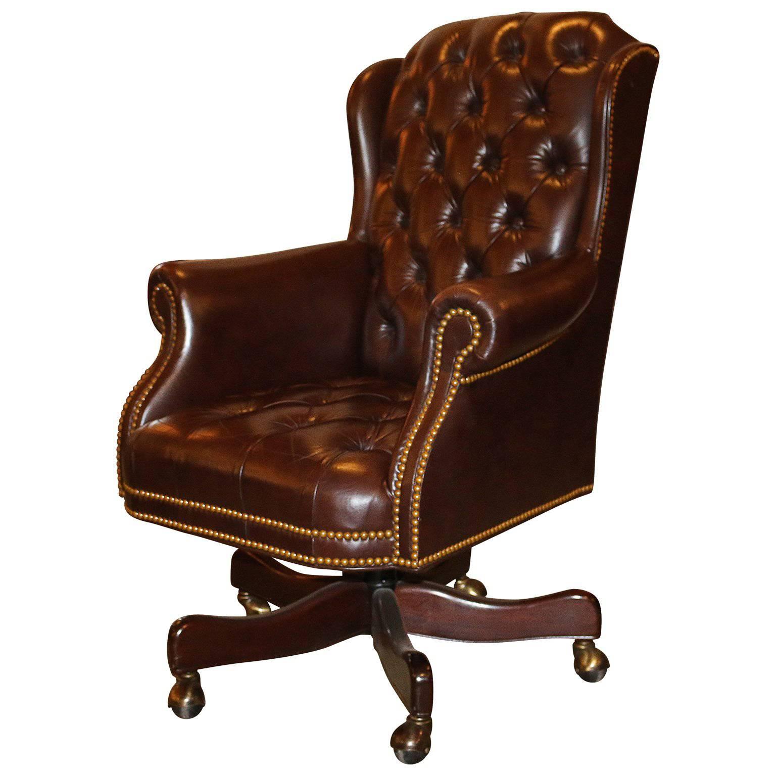 20th Century Cabot Wrenn Executive Seating with Tufted Leather