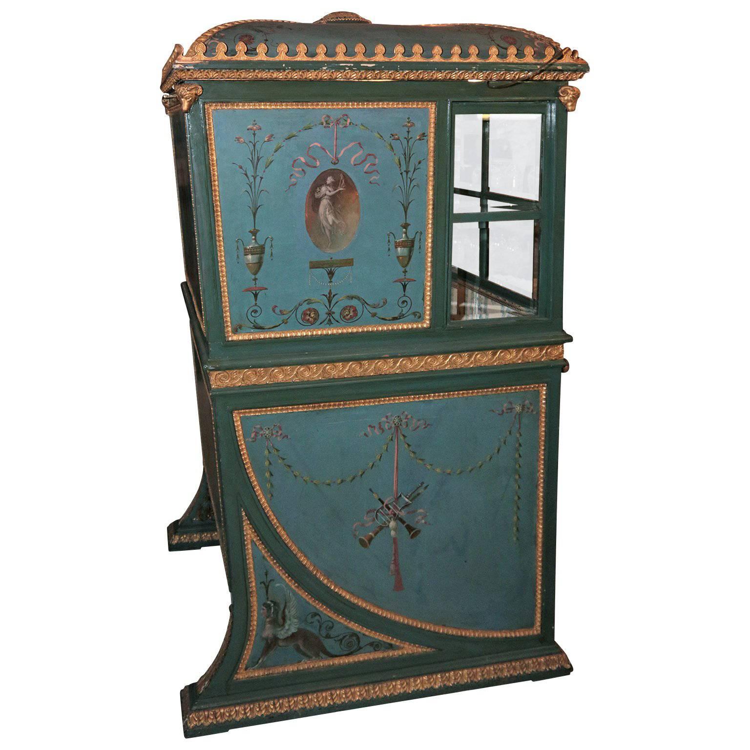 19th Century Venetian Giltwood Hand-Painted Sedan Chair